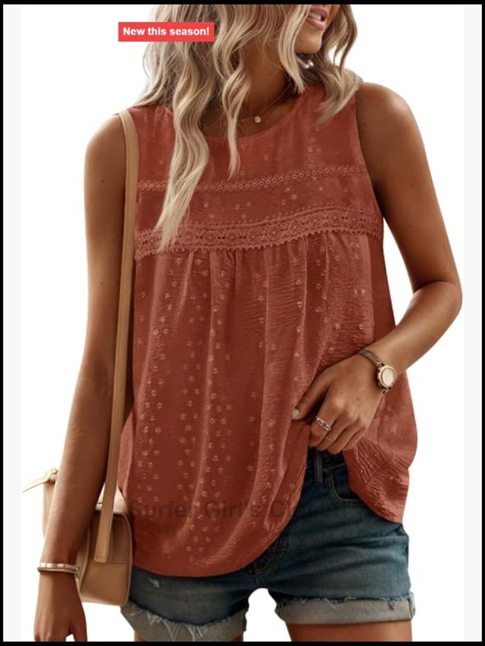 Loose Fit Sleeveless Tank Top Summer Cami Crew Neck Solid